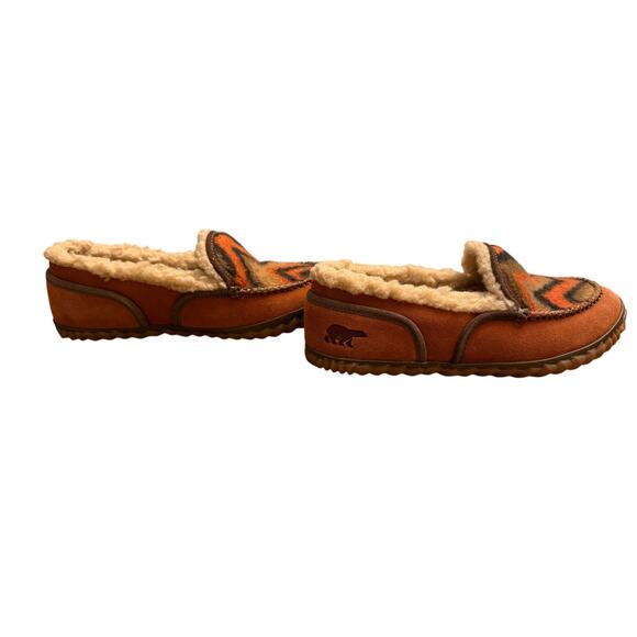 Sorel Tremblant Blanket Moccasins Womens 7 Brown Orange Slip-On Shoe Moc Slipper - Picture 3 of 6